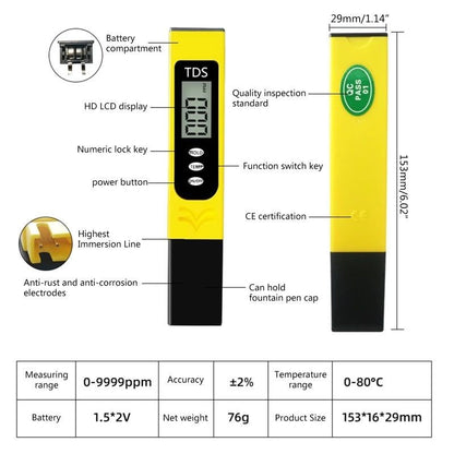 Digital TDS Water Quality Tester Pen