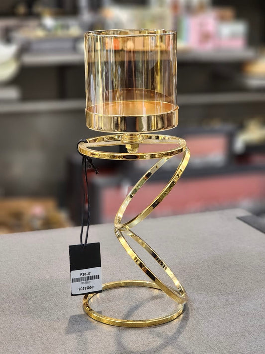 Modern Spiral Gold Candle Holder