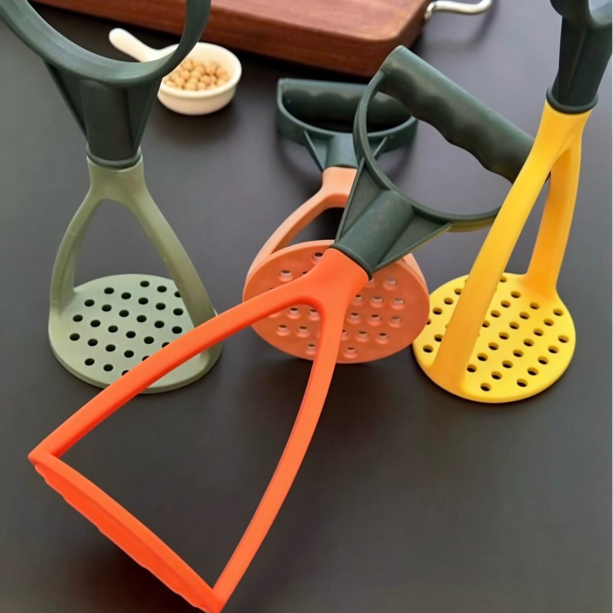 Small Colorful Ergonomic Potato Mashers  Set