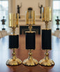 Elegant Black & Gold Triple Candlestick Set (3 Piece)