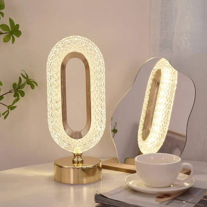 Crystal Acrylic Oval Table Lamp