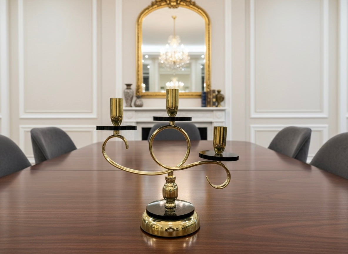 Golden Spiral Candelabra Set