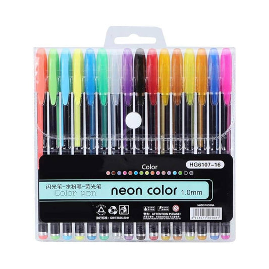 Neon Glitter Gel Pen Set for Art and Coloring 12-Piece (Set)