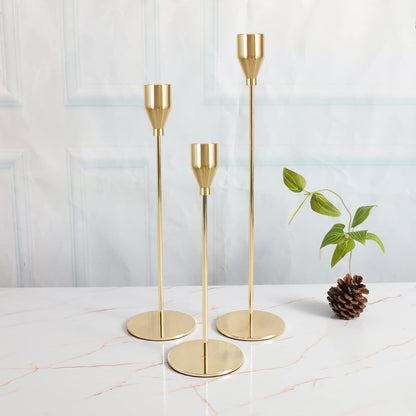 Gold Metal Taper Candle Holders