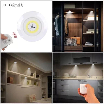 Wireless Remote Control LED Puck Lights - 3 Pack Under Cabinet & Wardrobe Lighting