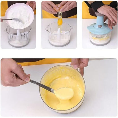 Manual Press Vegetable Chopper and Baby Food Processor