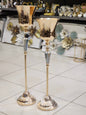 Elegant Gold & Crystal Pedestal Chalice Set (2 Piece)