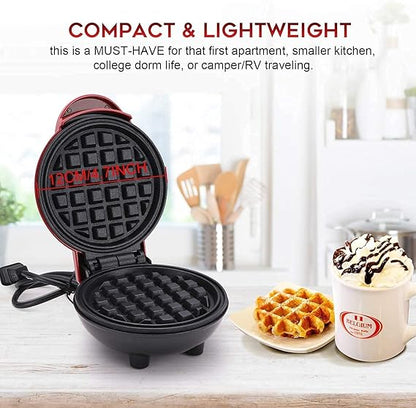 Compact Electric Mini Waffle Maker for Quick Breakfasts