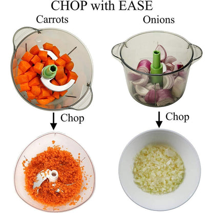 Manual Press Vegetable Chopper and Baby Food Processor