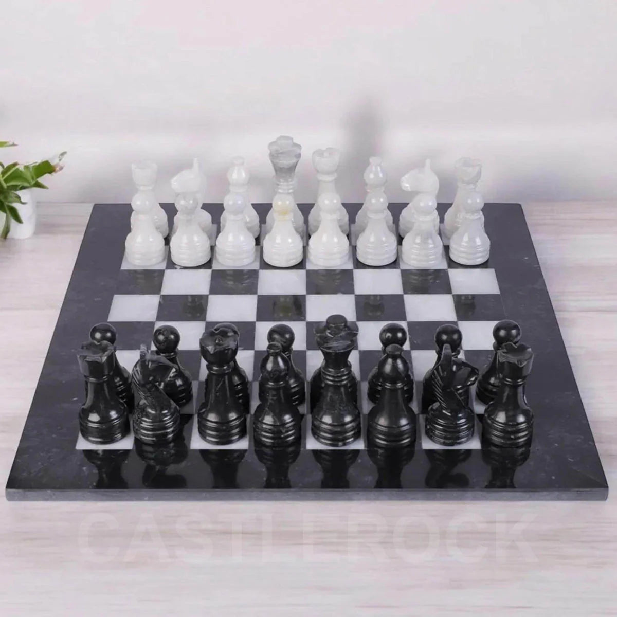 Opulent Elegance: White & Black Marble Chess Set (Only In Karachi)