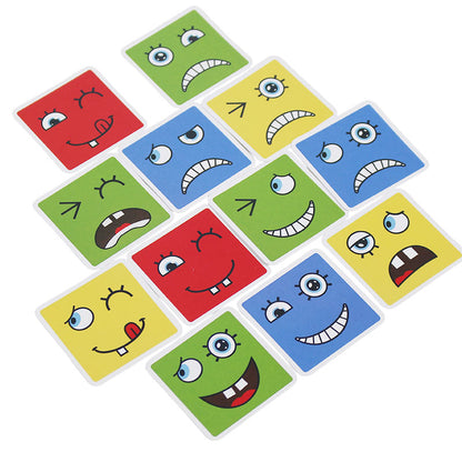 Face Changing Expression Building Blocks Puzzle Game with Storage Tin