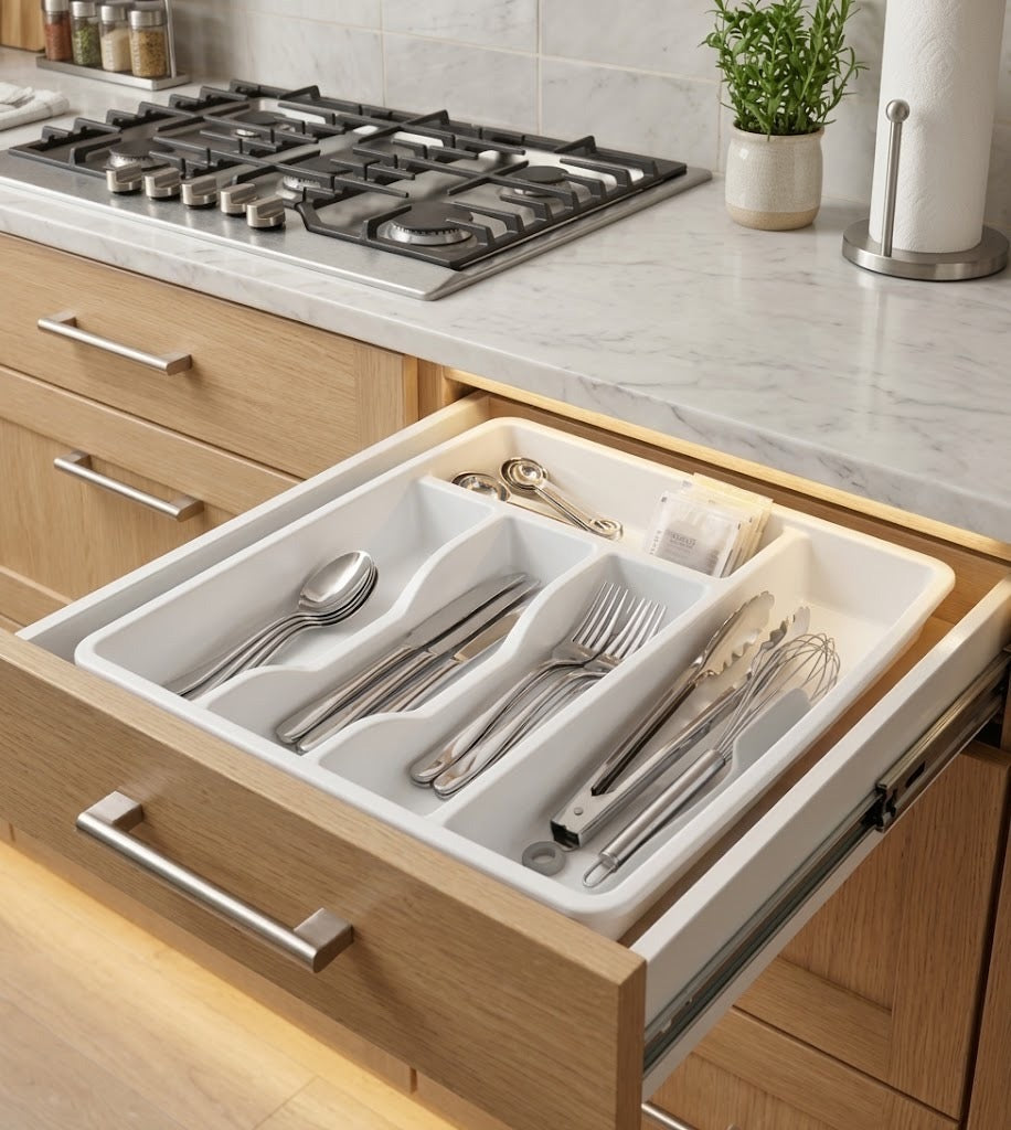 5-Compartment Cutlery Organizer Tray