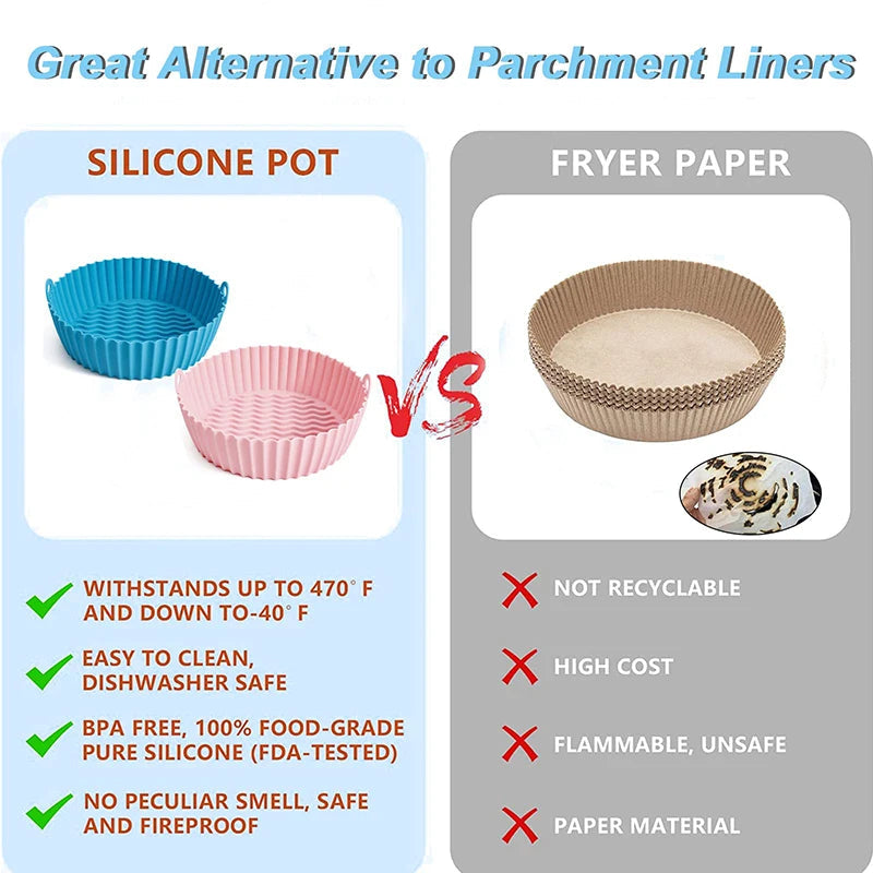 Reusable Silicone Air Fryer Liner Basket
