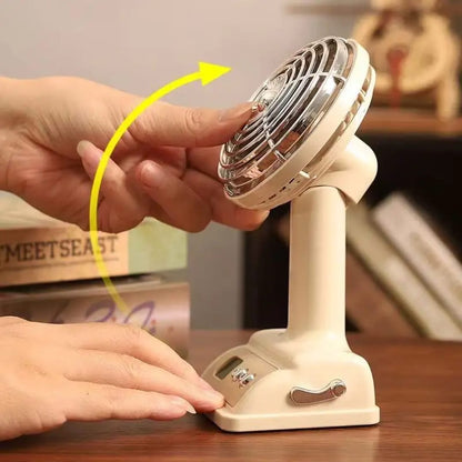 Retro Digital Display Mini Desk Fan