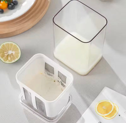 Greek Yogurt Strainer & Whey Separator Container with Fine Mesh Filter