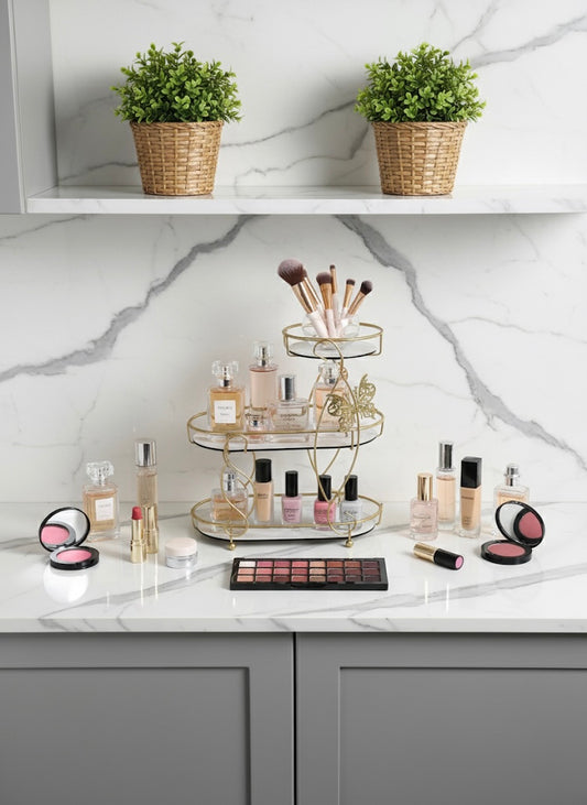 Gold Tiered Countertop Organizer