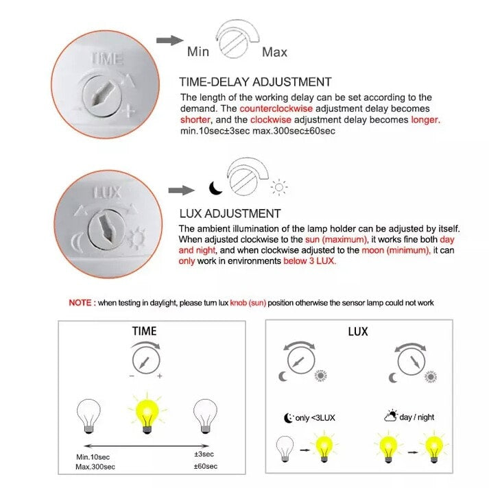 E27 PIR Motion Sensor Light Bulb Socket