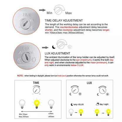 E27 PIR Motion Sensor Light Bulb Socket