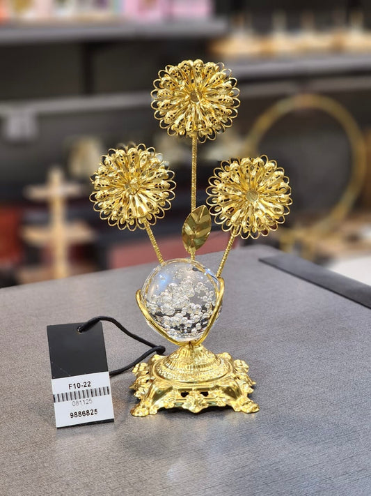 Decorative Golden Floral Crystal Ball