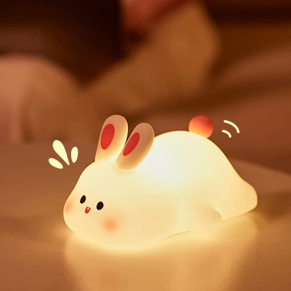 Soft Silicone "Big Face Rabbit" LED Night Light
