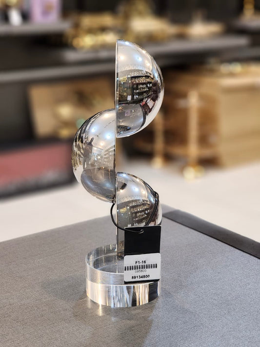 Modern Geometric Silver Reflective Showpiece