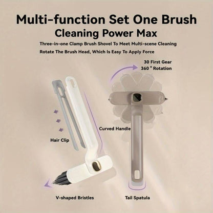 Multifunctional 2-in-1 Crevice Cleaning Brush with Hidden Tweezers