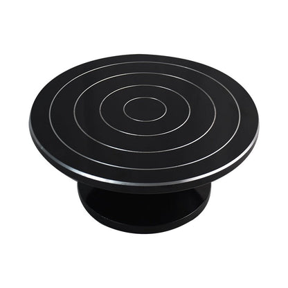 Professional Revolving Cake Turntable (28cm) - Black & Silver