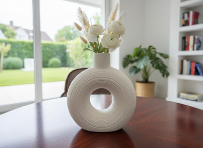 Minimalist Nordic Ceramic Doughnut Vase