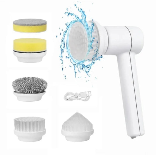 5-in-1 Electric Handheld Power Scrubber - Multi-Functional Cordless Cleaning Brush