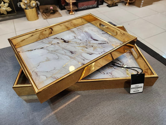 Luxury Gold-Trimmed Serving Trays