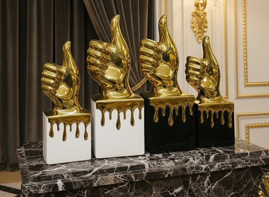 Thumbs-Up Gesture Sculptures (Large & Small) (Black & White)