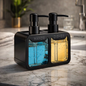 Dual Soap Dispenser Caddy with Sponge & Brush Holder