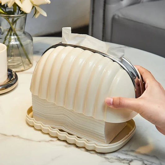 Ribbon Bow Shell-Style Desktop Tissue Box