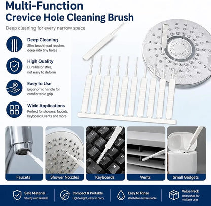10 Pcs Shower Cleaning Brush Set Anti-Clogging Small Brush