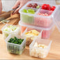 Multi-Compartment Fridge Storage Box with Removable Drain Baskets