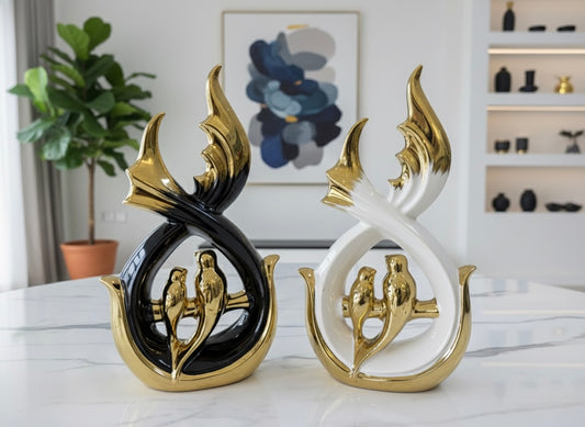 Golden Embrace Bird Sculpture