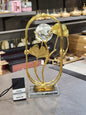 Elegant Ginkgo Leaf and Crystal Sphere Table Decor