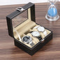 Premium 3-Slot Faux Leather Watch Display Case