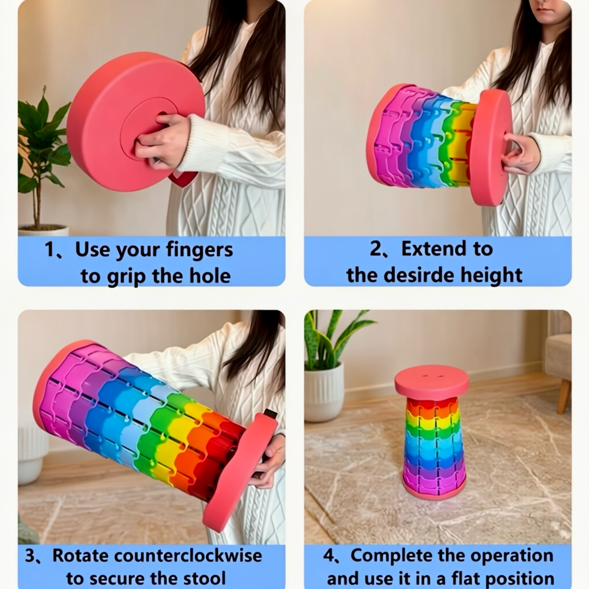 Portable Telescopic Folding Stool