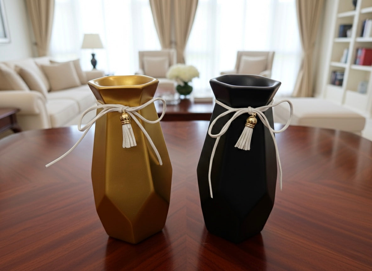 Modern Geometric Tassel Vase
