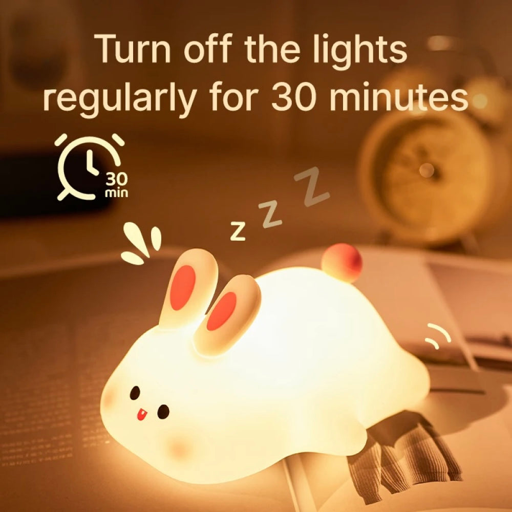 Soft Silicone "Big Face Rabbit" LED Night Light