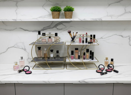 Elegant Black and White Countertop Organizer