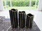 Luxury Black & Gold Ceramic Fluted Vase Set (3 Piece) (Only In Karachi)