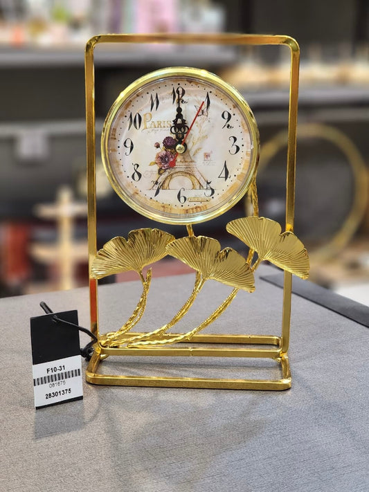 Elegant Parisian Floral Table Clock