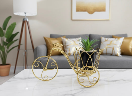 Golden Bicycle Planter