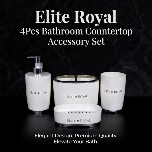 Elite Royal 4-Piece Bathroom Countertop Accessory Set