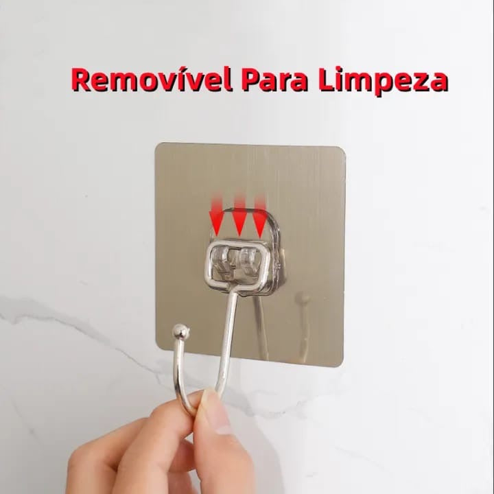 Space-Saving Stainless Steel Adhesive Hooks (Pack of 10)