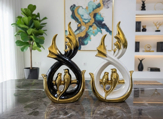 Golden Embrace Bird Sculpture