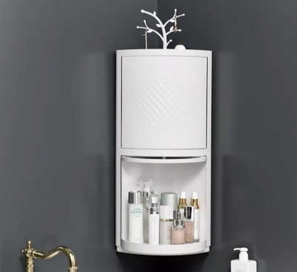 360° Rotating Triangle Corner Shelf With Door