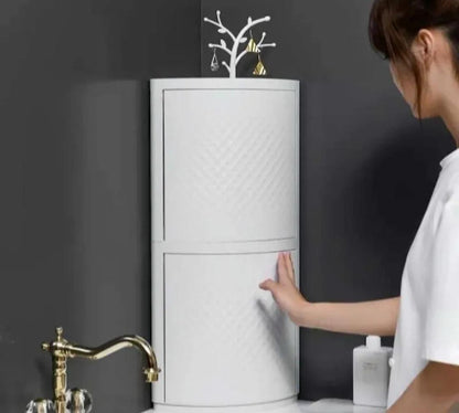 360° Rotating Triangle Corner Shelf With Door